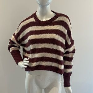 Striped billabong crop sweater